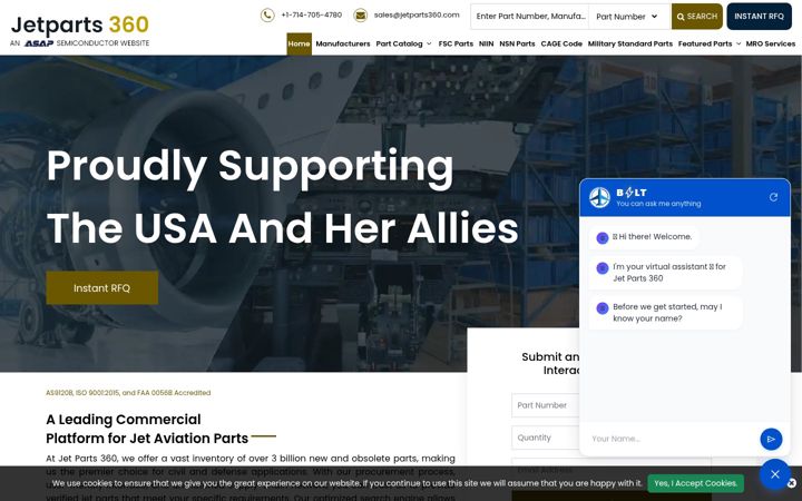 Screenshot van jetparts360.com