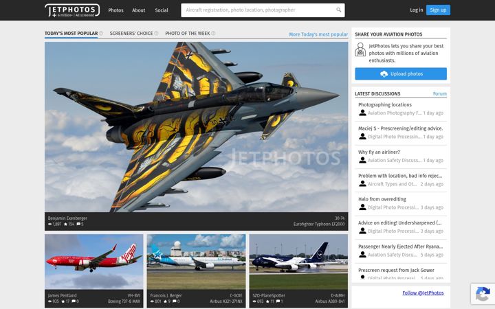 Screenshot di jetphotos.com