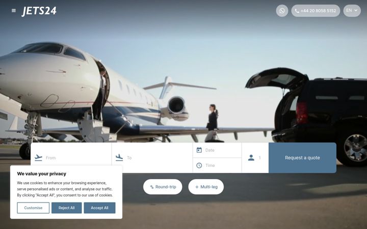 Screenshot of jets24.eu
