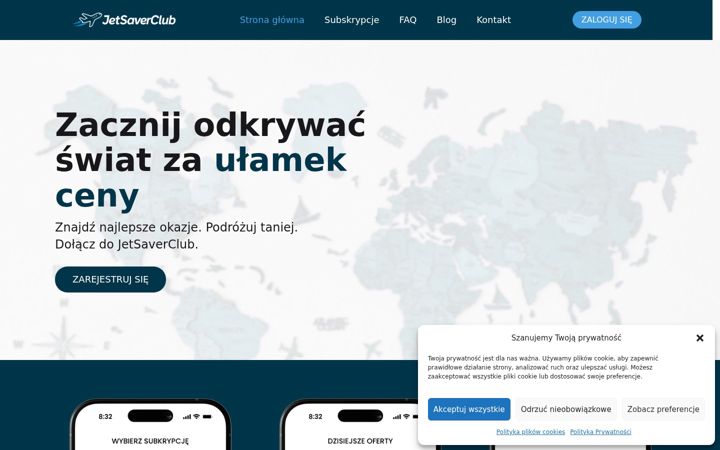 Screenshot of jetsaverclub.com