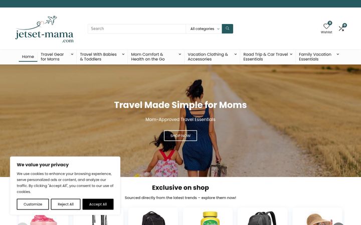 Screenshot of jetset-mama.com