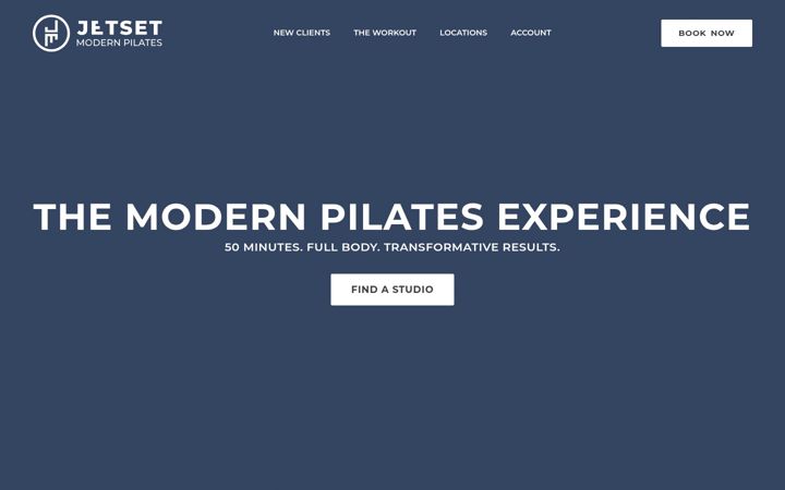 Screenshot of jetsetpilates.co.uk
