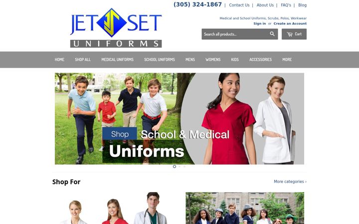 Screenshot of jetsetuniforms.com