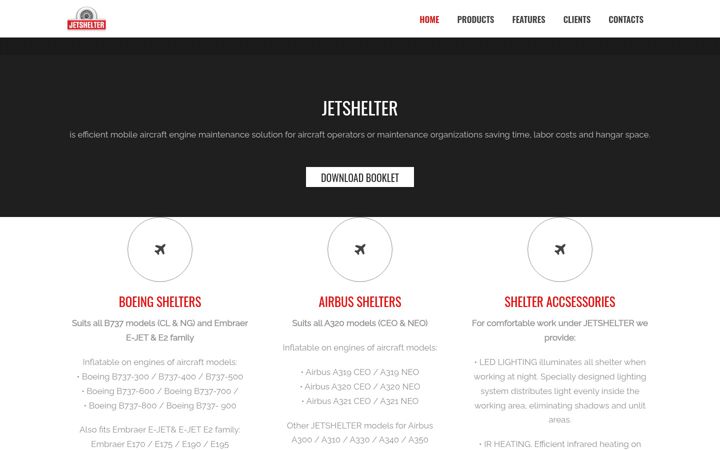 Screenshot of jetshelter.com