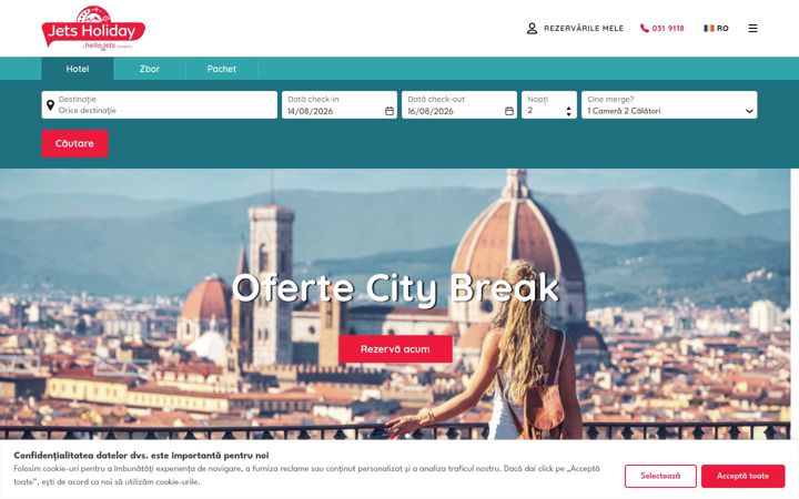 Screenshot of jetsholiday.com