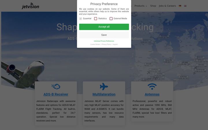 Screenshot of jetvision.de