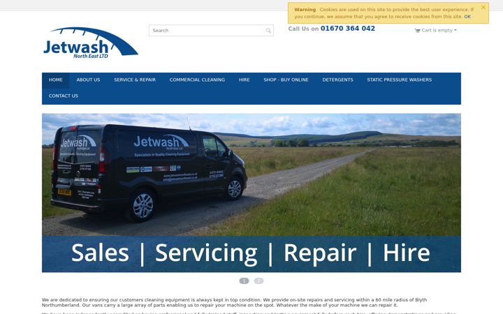 Screenshot of jetwashnortheast.co.uk