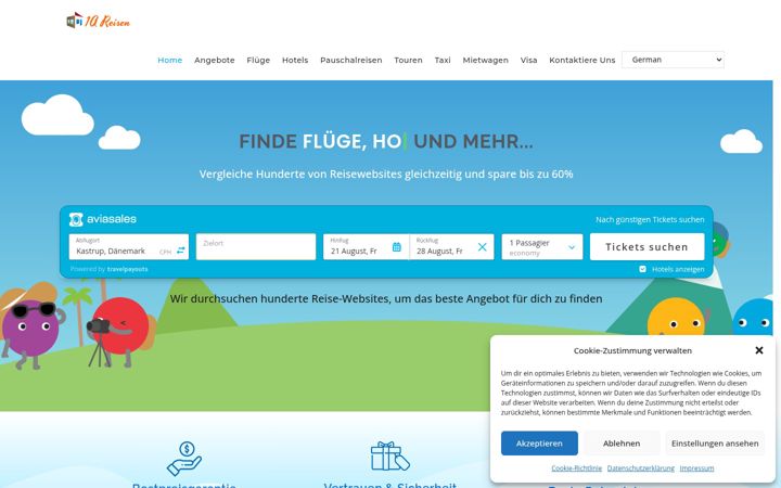 Screenshot of jetzt-1a-reisen.com