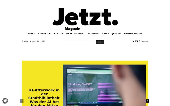 Screenshot of jetztmagazin.de