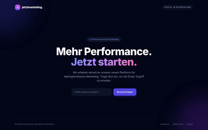 Screenshot of jetztmarketing.com