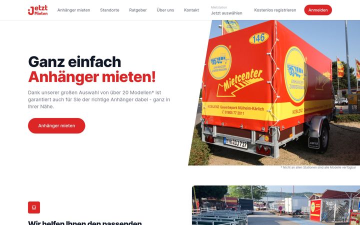 Snímek obrazovky jetztmieten.de