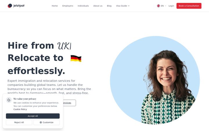 Screenshot of jetztpat.com