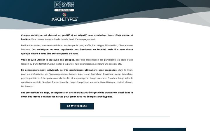 Screenshot of jeuarchetypes.fr