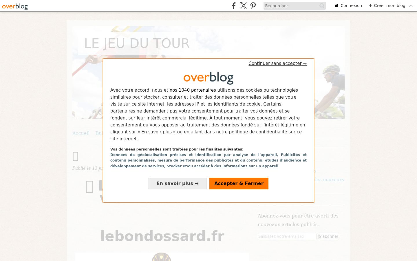 Screenshot del banner di consenso mostrato prima di qualsiasi interazione