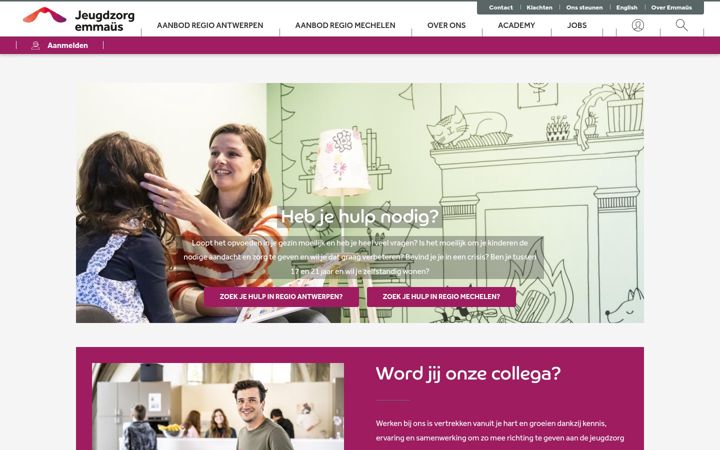 Screenshot of jeugdzorgemmausmechelen.be