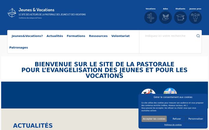 Screenshot of jeunes-vocations.catholique.fr