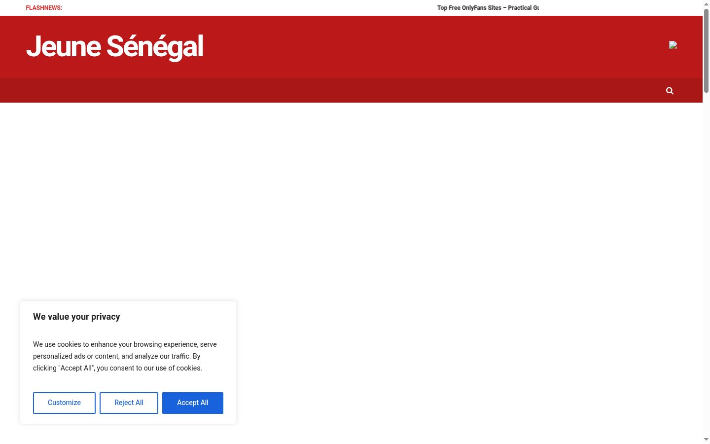 Captura de pantalla del banner de consentimiento mostrado antes de cualquier interacción