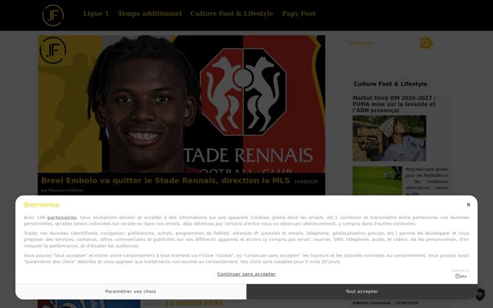 Screenshot of jeunesfooteux.com