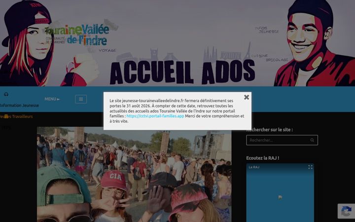 Screenshot of jeunesse-tourainevalleedelindre.fr
