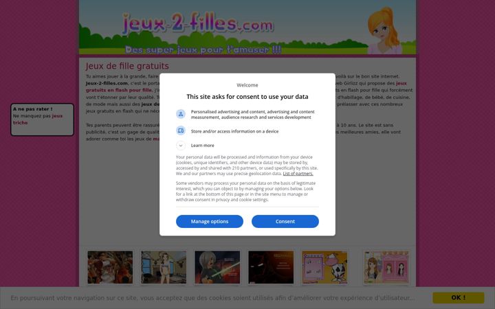 Screenshot of jeux-2-filles.com