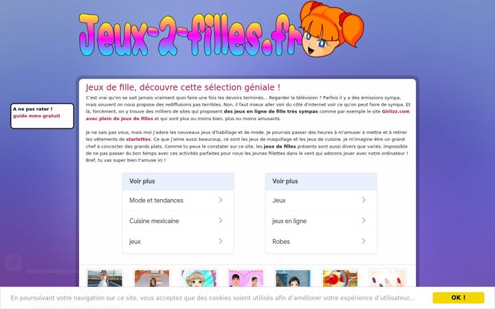Screenshot of jeux-2-filles.fr