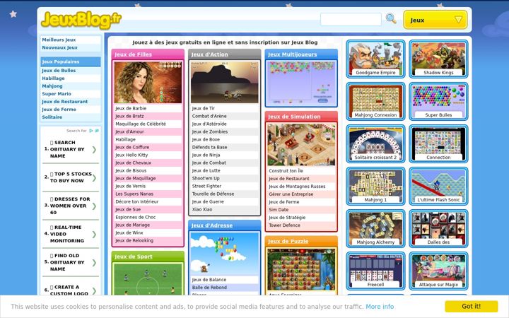 Screenshot of jeux-blog.fr