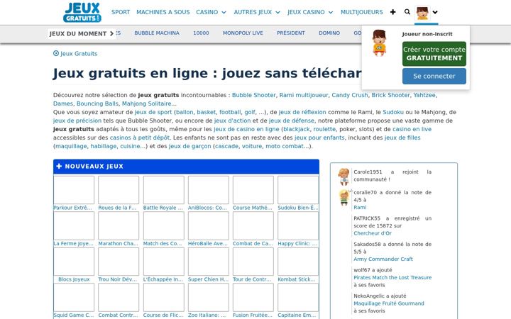 Screenshot of jeux-gratuits.com