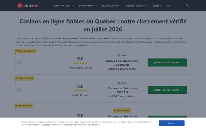 Screenshot of jeux.ca