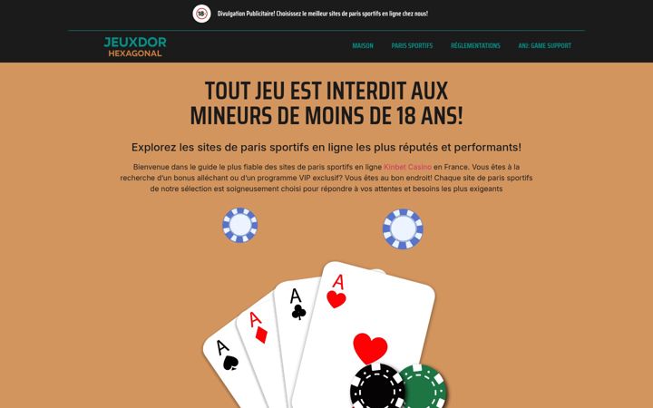 Screenshot of jeuxdorhexagonal.com