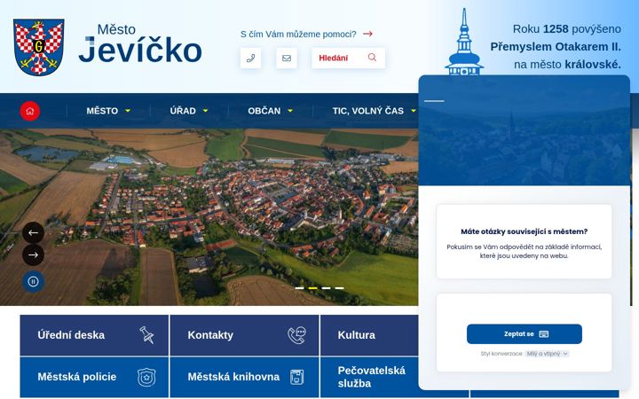 Screenshot of jevicko.cz