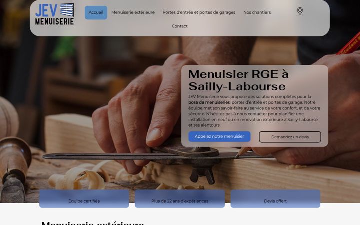Screenshot of jevmenuiserie.fr