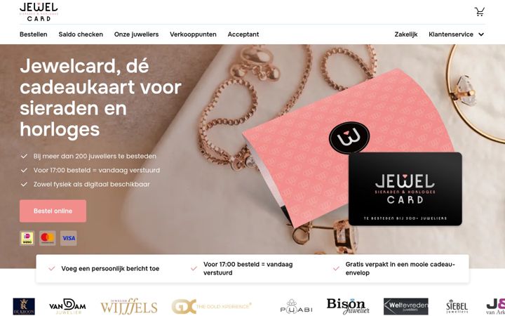 Screenshot of jewelcard.nl