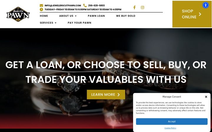 Screenshot of jewelerscutpawn.com