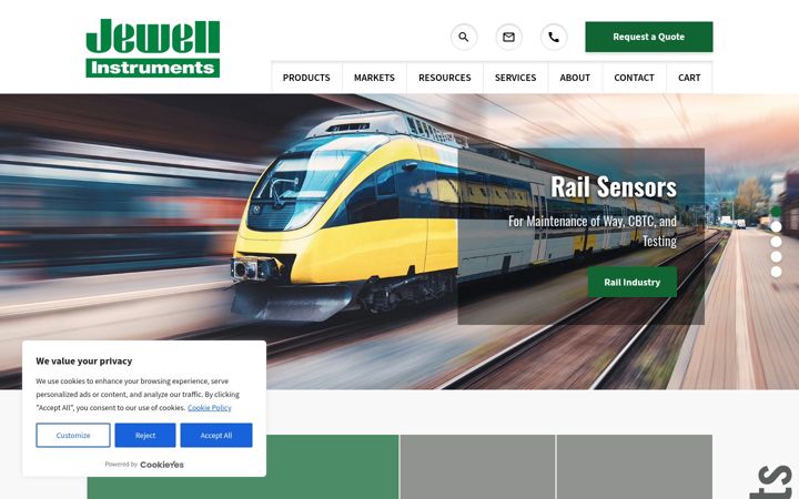 Screenshot of jewellinstruments.com