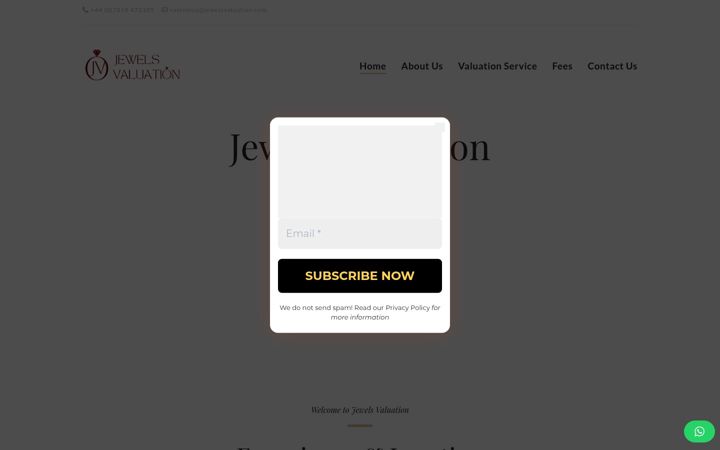 Screenshot of jewelsvaluation.com