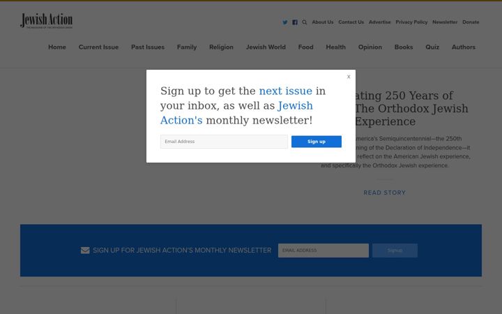 Screenshot of jewishaction.com