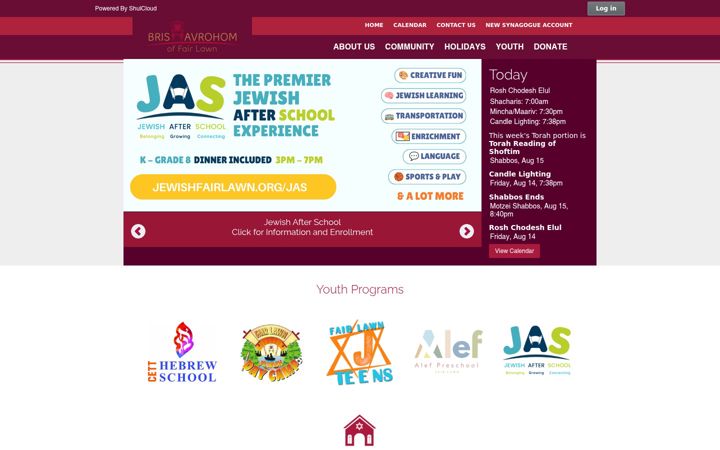 Screenshot of jewishfairlawn.org