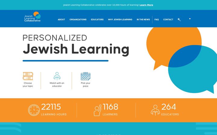 Screenshot of jewishlearningcollab.org