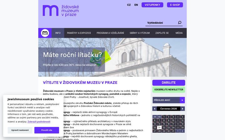 Screenshot of jewishmuseum.cz