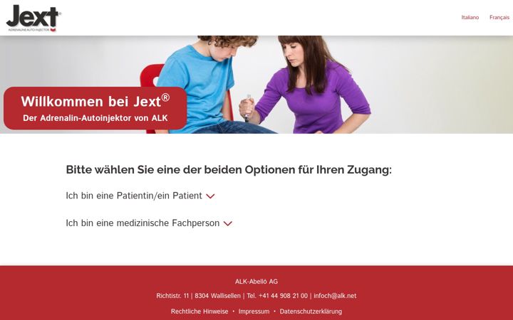 Screenshot of jext-trainer.ch