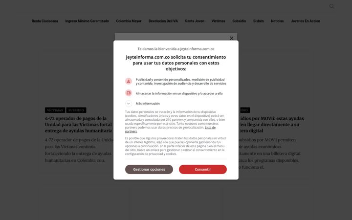 Screenshot of jeyteinforma.com.co