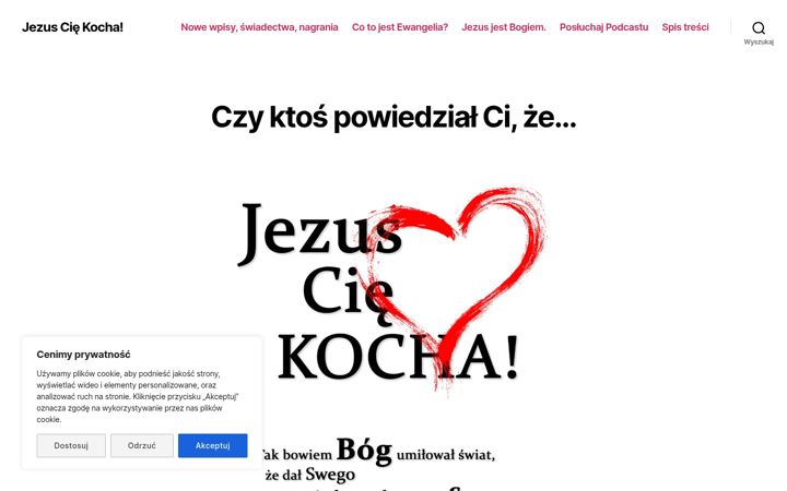Screenshot of jezusciekocha.pl