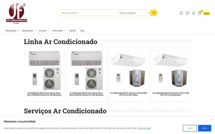 Screenshot of jfarcondicionado.com.br