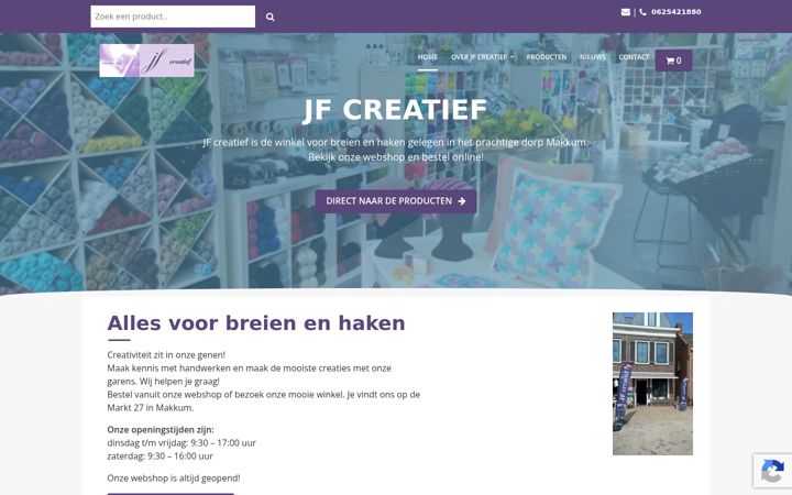 Screenshot of jfcreatief.nl
