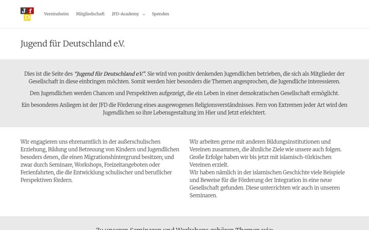Screenshot of jfd-ev.de