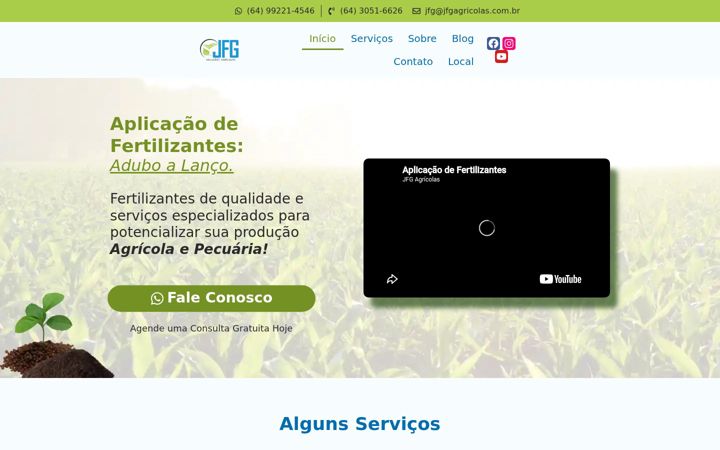 Screenshot of jfgagricolas.com.br