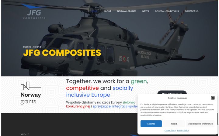 Screenshot of jfgcomposites.com