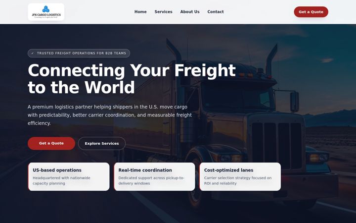 Screenshot of jfkcargologistics.com
