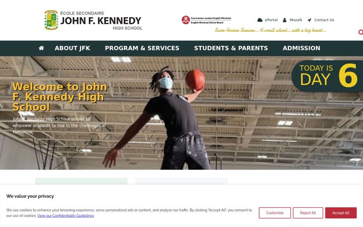 Screenshot of jfkhighschoolemsb.com
