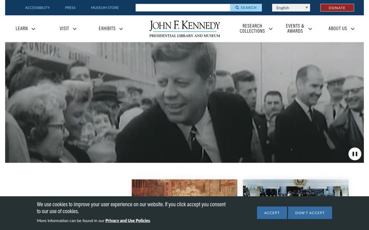 Screenshot of jfklibrary.org